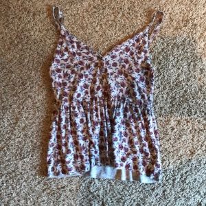 Flowery tank, only worn twice